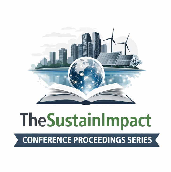 Thumbnail logo for TheSustainImpact Conference Proceedings Series (ISSN 3051-7362) with dark blue background and green accent.